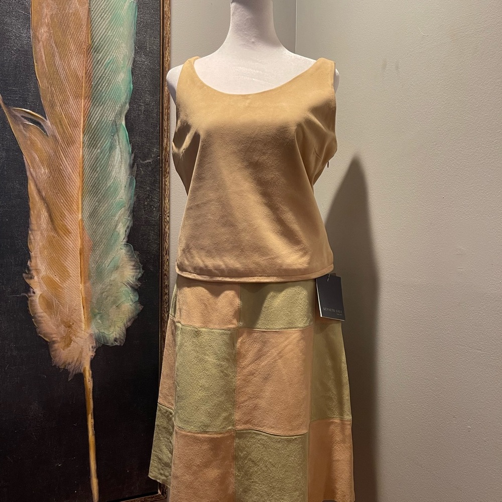 Kenneth Cole Suede Tank Top & Skirt